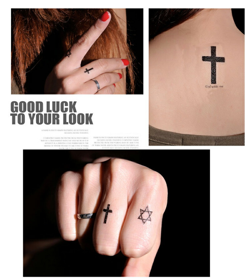 楽天市場 ファンタジー Thefantasy タトゥーシール タトゥーシール クロス 文字 Hm603 レギュラー The Fantasy