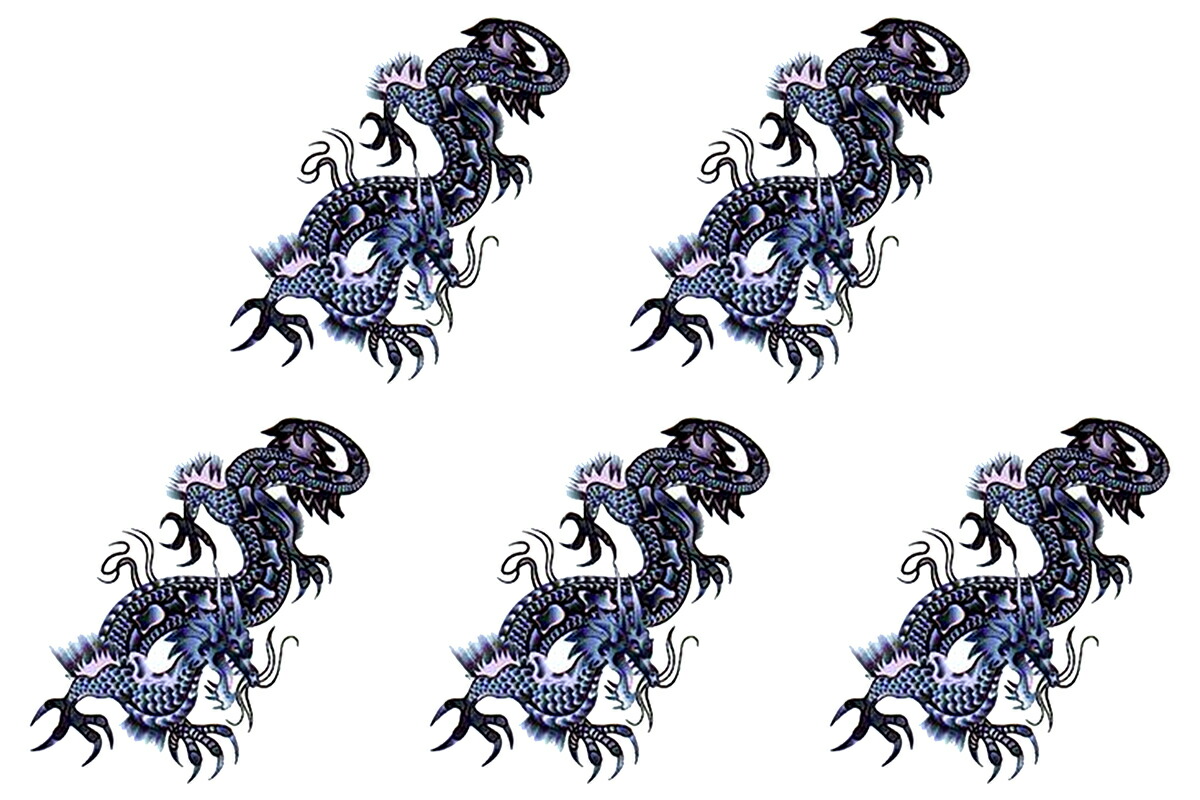 経典 タトゥーシール 龍 5種5枚set267