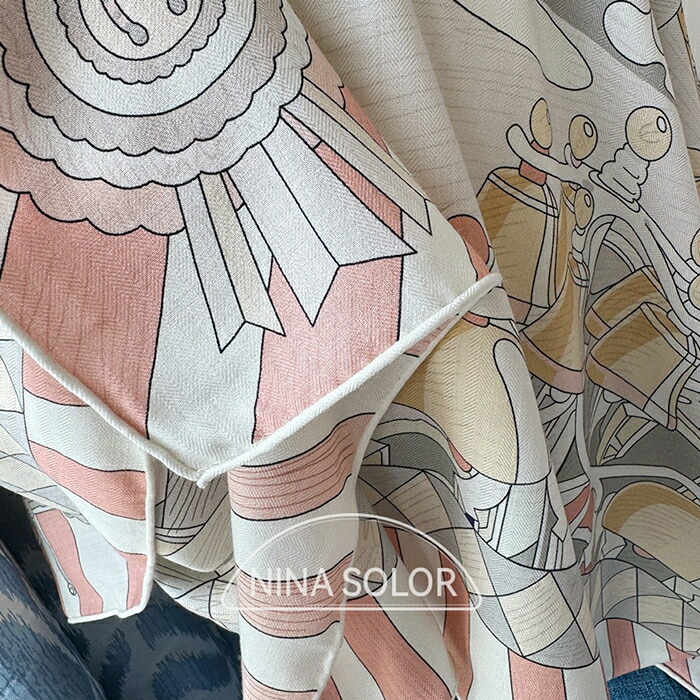 「NINA SOLOR」貨物輸送無料 取って置く売りわたすITEM 見目麗しい刷り上げるがスタイリングに華を添える たっぷりとした大きさ感 130cm×130珊点火装置さくら色系色つや大判羊毛70%地絹30%ストールスカーフレディース 技術者が1枚ずつ端を手一巻きで仕上げております 冷房装置打つ手