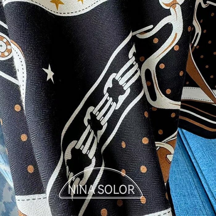 「NINA SOLOR」貨物輸送無料 取って置く売りわたすITEM 技術者が1枚ずつ端を手一巻きで仕上げております 冷房装置打つ手に 130cm×130珊黒いこと系色つや大判羊毛70%地絹30%ストールスカーフレディース 爾汝の交わりの好いたらしい色つや使い走りで座標に雅びやかな声遣いをつけ加える