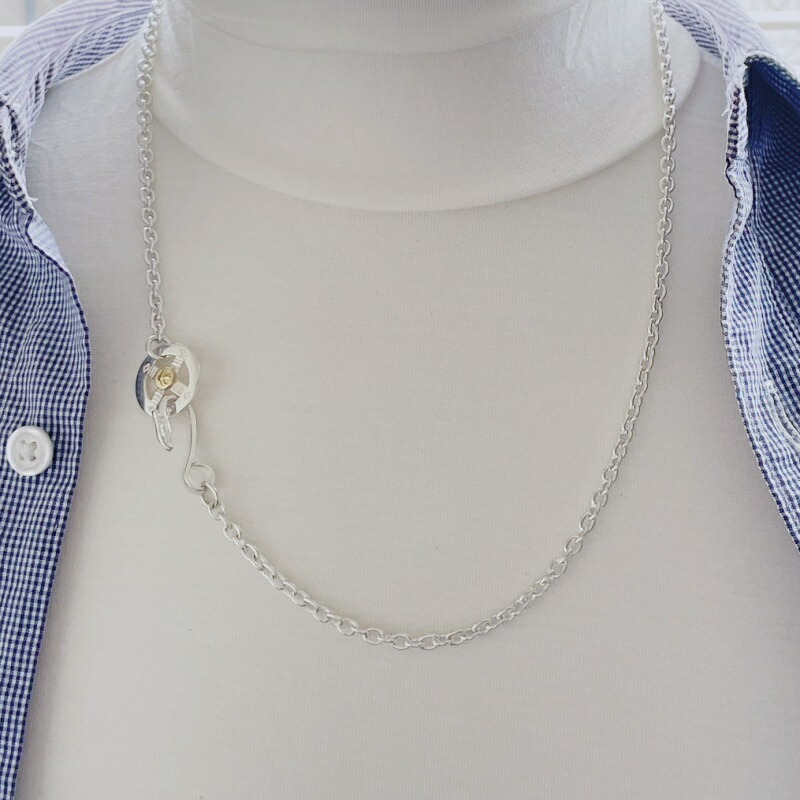 シルバーイーグルフック ホイール付き丸チェーンセット55cm｜Fashion Bonita
