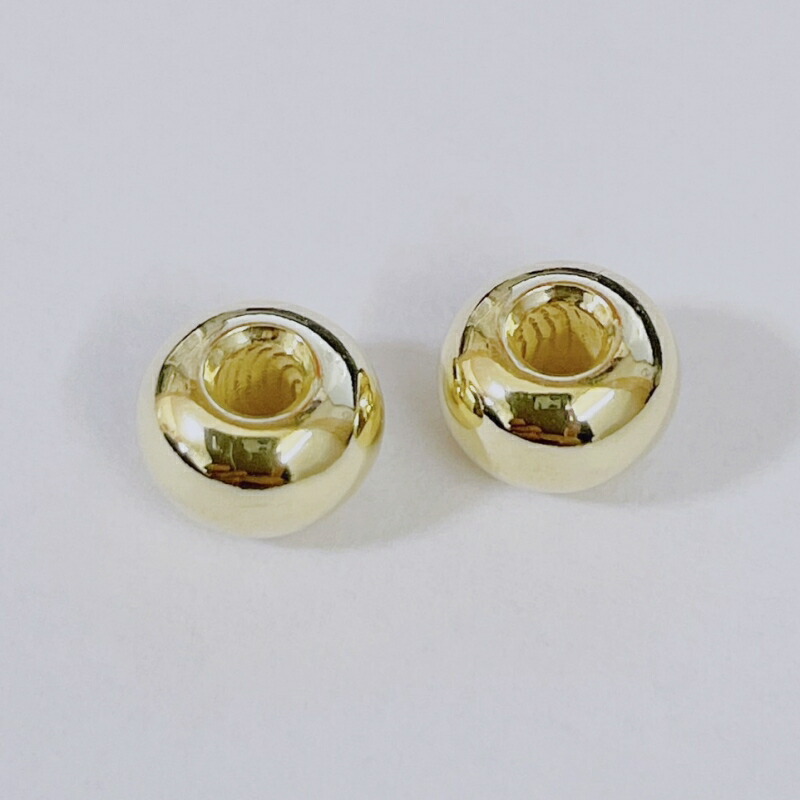 無垢金ビーズ 楽天市場】K18全金ビーズ S 横4.4mm高さ3.5mm 渦無 4個