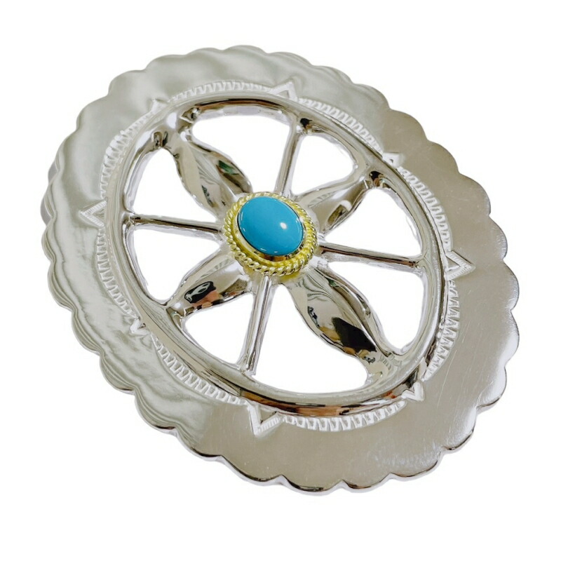 楽天市場】18金メタル付き風車コンチョ 金メタル付きフラワー横向き