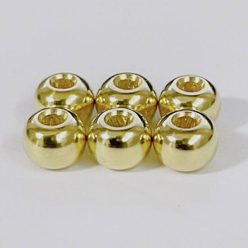 楽天市場】K18全金ビーズ S 横4.4mm高さ3.5mm 渦無 4個