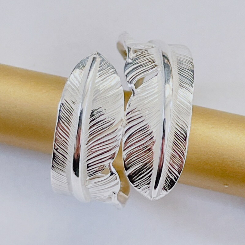 楽天市場】18金 指輪 18K コンビ ダブルフェザー リング ブランド