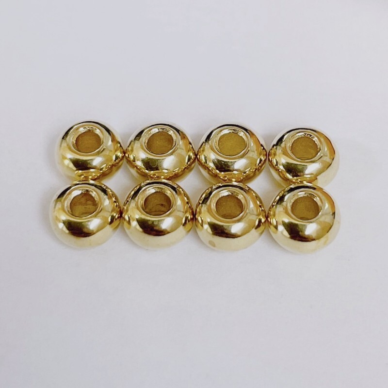 無垢金ビーズ 楽天市場】K18全金ビーズ(横5.4ミリ×高さ3.8ミリ渦無し)1粒売り