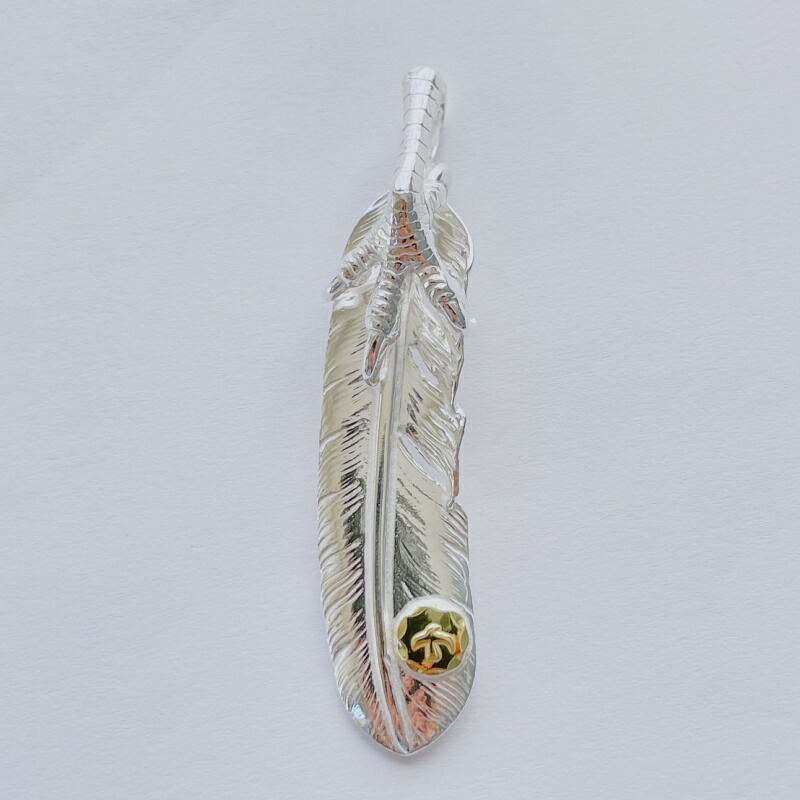 フ*パ様 銀爪金メタル付特大フェザー 右向き goro's（ゴローズ） 新品 銀爪 メタル付き 特大フェザー 右向き SILVER