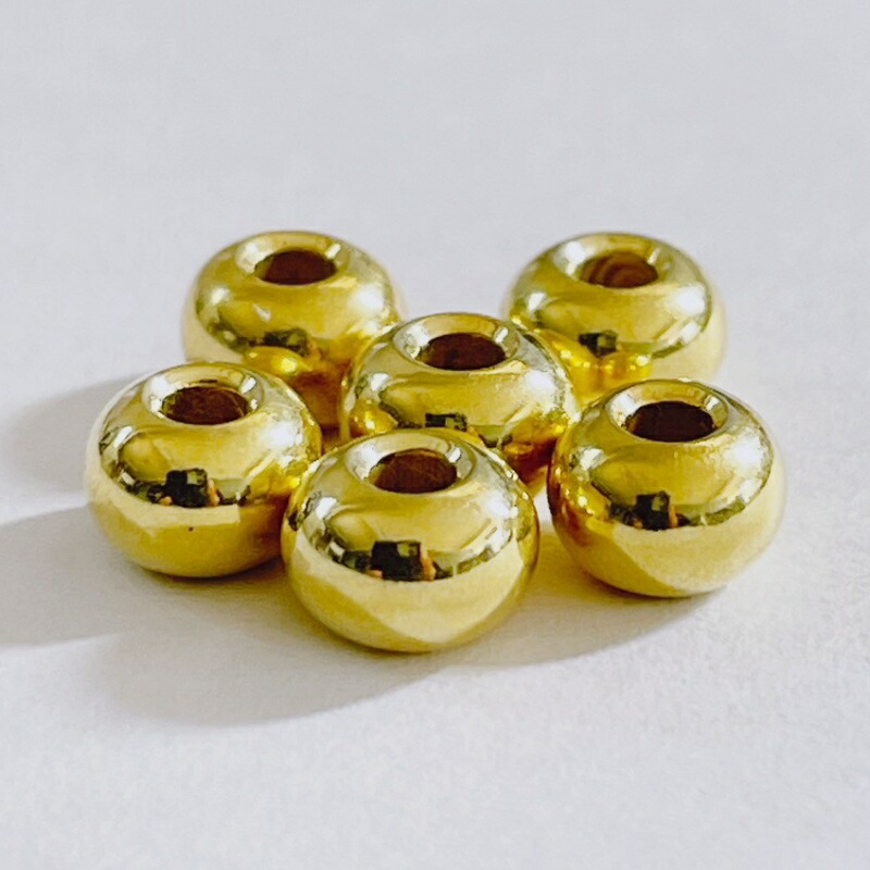 楽天市場】K18全金ビーズ(横5.4ミリ×高さ3.8ミリ渦無し)1粒売り