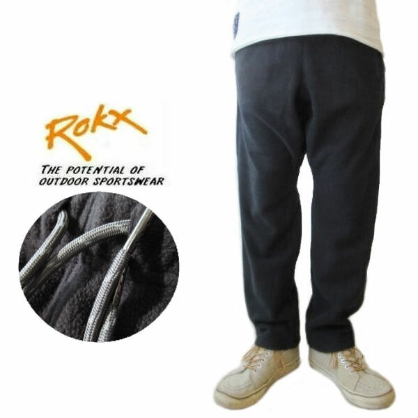 ロックス/ROKX　ルーズテーパード/暖かゆったりイージーパンツ【フリースストリングス】FLEECE STRINGS RXCF251004　ブラック
