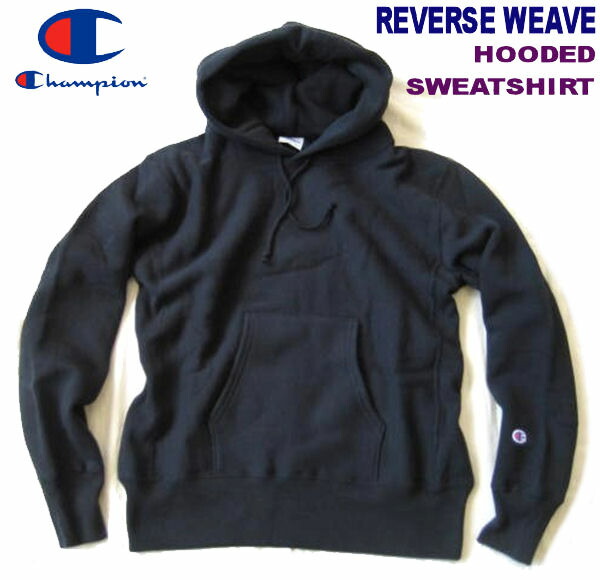 Champion/チャンピオン 【リバースウィーブプルオーバーフーデッドスウェット・パーカー】 REVERSE WEAVE PULLOVER HOODED SWEAT　C3-W102　ブラック