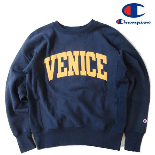 チャンピオン/Champion【リバースウィーブプリントトレーナー】クルーネックスウェット REVERSE WEAVE　C3-C022　386/ダークネイビー