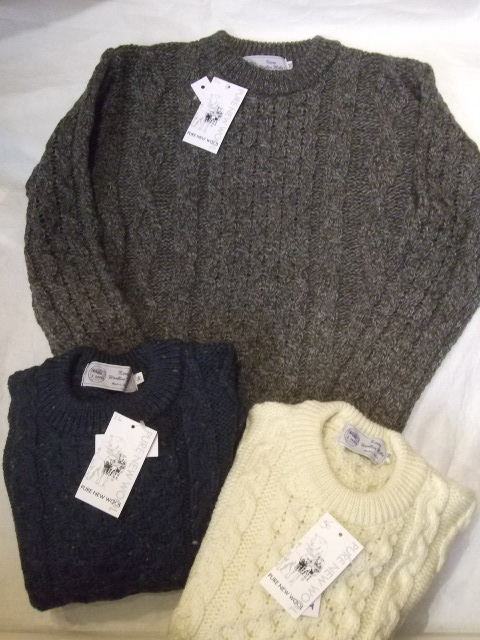 『KERRY WOOLLEN MILLS』（ケリーウーレンミルズ）ケーブルクルーネックセーター　MADE IN ENGLAND　532P17Sep16
