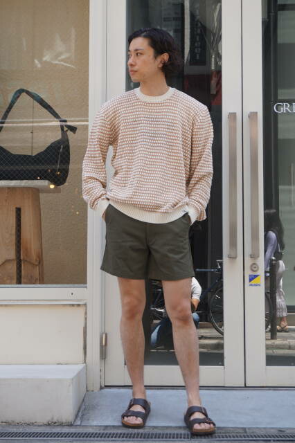 『PEREGRINE』 (ペレグリン) アイランド クロシェ ニット ジャンパー 英国製  （ホワイトｘベージュ) MADE IN  ENGLAND
