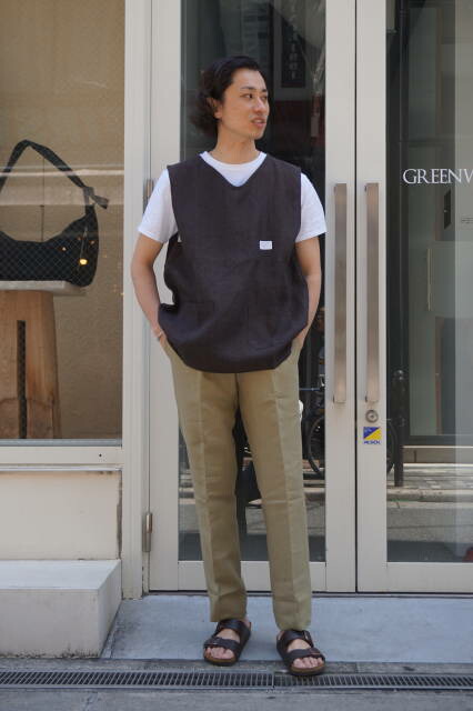 『CORDINGS』(コーディングス) バンブリッジ アイリッシュリネン トラウザーズ (サイドアジャスター) TRJ517 【MENS】 オリーブ MADE IN PORTUGAL|アメリカン ビューティー