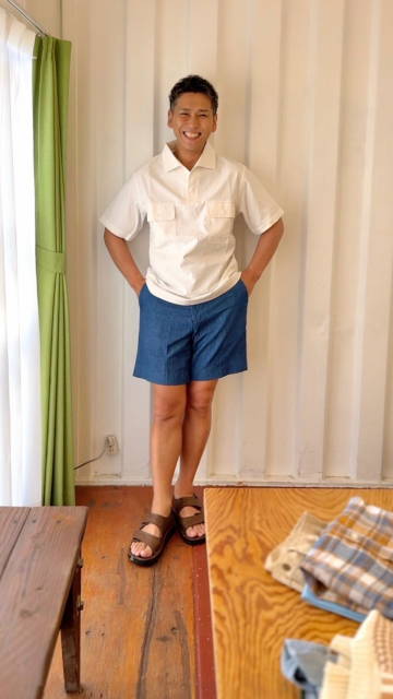 YELLOW BLUE【Local Utility Shirt - Off white】MADE IN CHINA WHITE