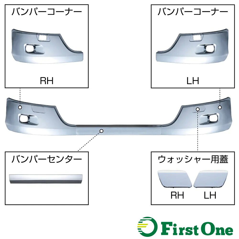 トラック ’23エルフ　ローキャブ車　フロントバンパー・トラック用品 大型トラック クロームメッキ JET INOUE ジェットイノウエ・ (510570-510584)