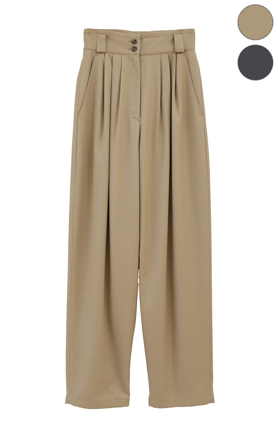 【継続期間押さえる大売り出し｜50%OFF】【CLANE｜クラネ】WIDE BELT TUCK PANTS ワイドベルトタックパンツ ベージュ 薄墨色 セットアップ レディース 商行為心地よい フォーマル 松本恵奈 春 秋 冬【17110-7202】