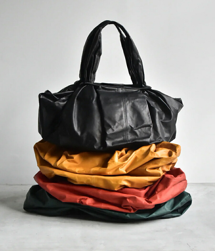 【取り寄せ】【ancre｜アンカー】ORIGAMI FUROSHIKI TOTE　折り紙風呂敷トートバッグ　鞄　ブラック　マスタード　オレンジ　グリーン　ギフト　プレゼント　レザー　牛革　本革【ORIGAMI】