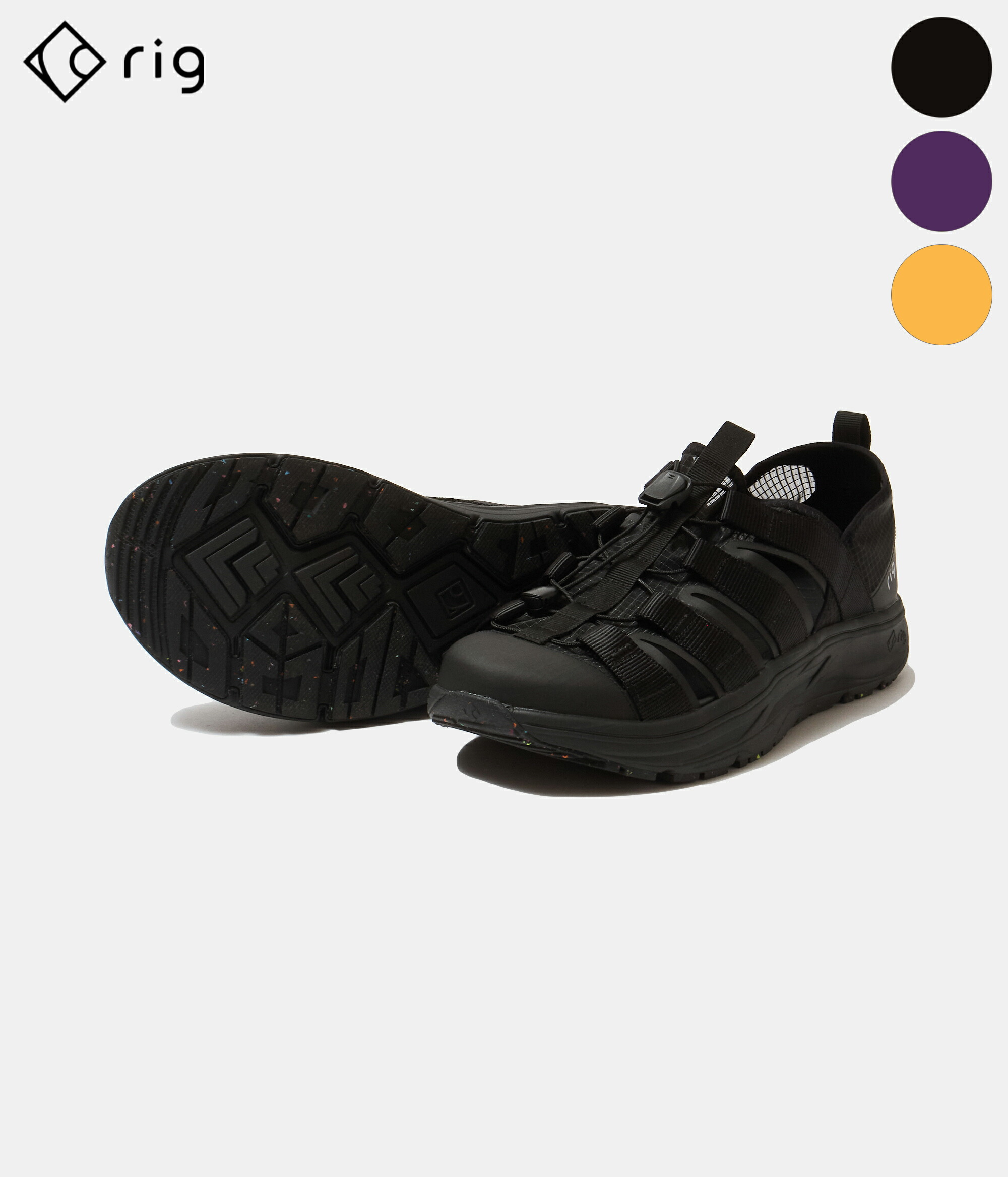 美品 rig リグ moja ブラック 26cm rig footwear初のリカバリーシューズmoja( モージャ )