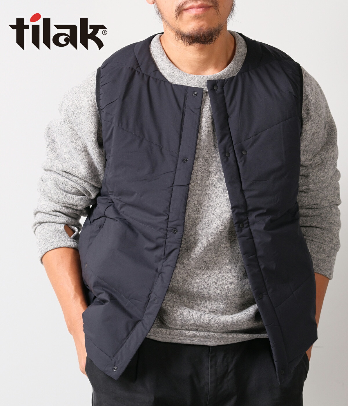 【希少】ティラック　スバルバード　ベスト　チャコール　メンズXS 希少】ティラック スバルバード ベスト チャコール メンズXS