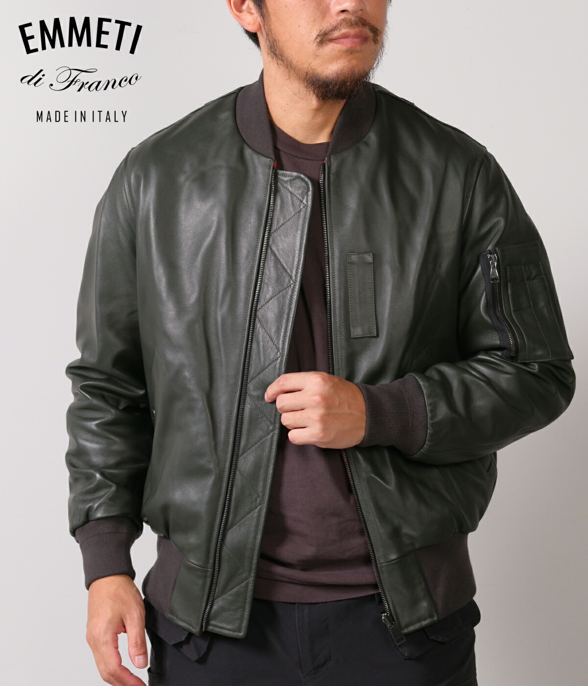 楽天市場】エンメティ EMMETI レザージャケット MA-1 ブルゾン 春 秋冬
