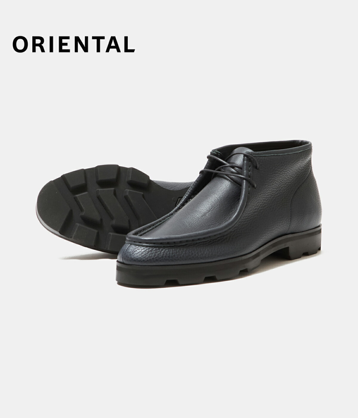【別注】【ORIENTAL｜オリエンタル】Moccasin Boots モカシンブーツ ラウンドトゥ ビブラムソール使用 カジュアル革靴 3色展開 日本製【FG-0711-NVY】