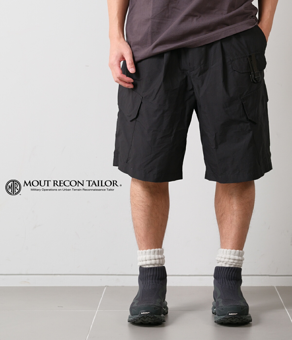 【MOUT RECON TAILOR｜マウトリーコンテイラー】サマーウェイトエムディーユーショーツ SUMMERWEIGHT MDU SHORTS ブラック 黒 コットン ナイロン 耐久性 耐摩擦性 30代 40代 メンズ アウトドア 高密度コーデュラ 軽量【MT1906】