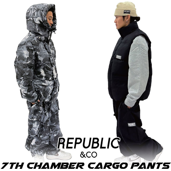 [店卸し資産区分線] 24-25 REPUBLIC \u0026CO 民主政治 お召しもの ズボン下 7TH CHAMBER CARGO PANTS チャンバーカーゴパンツ メンズ レディース スノーボードお召しもの スノーボード アウトドア 難民キャンプ 沖釣り 滑るゲーム盤【即】 ロングパンツ-メンズウェア-スノーボード用ウェア