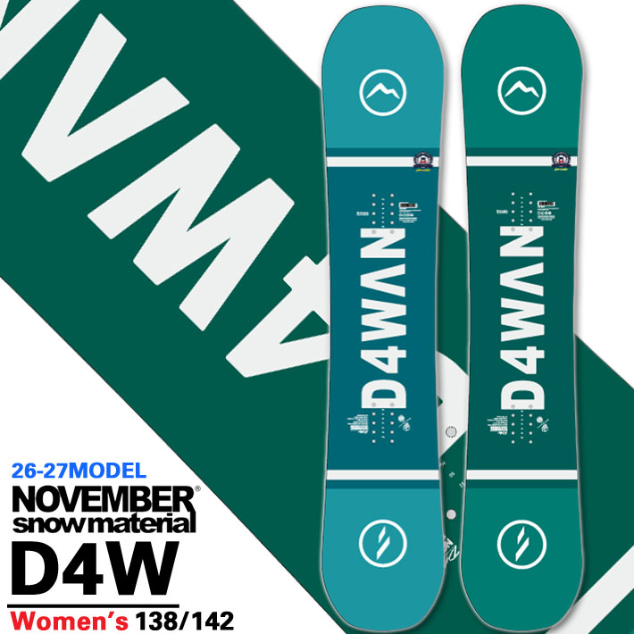 [予約商品] 26-27 NOVEMBER ノベンバー スノーボード SNOWBOARD レディース ユニセックス D4W ディフォー ダブル D FOUR W 138cm 142cm ノーベンバー スノーボード 板 2026 2027 日本正規品