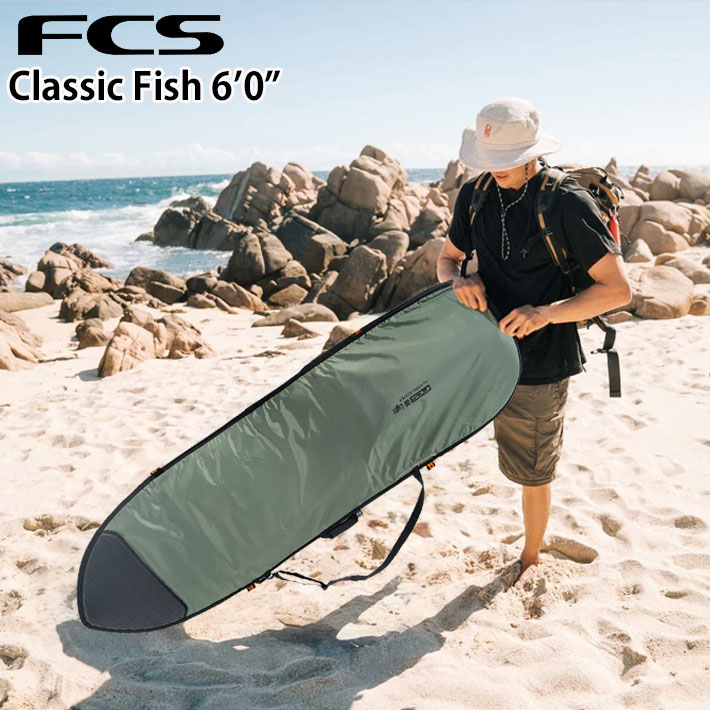 26 サーフゲーム盤 捉え所の無い入れもの 6’0” FCS GO-Light Classic Cover Fishboard 6.0 エフシーエス サーフボードケース 魚族 1本用 クラッシックつづき物【即】