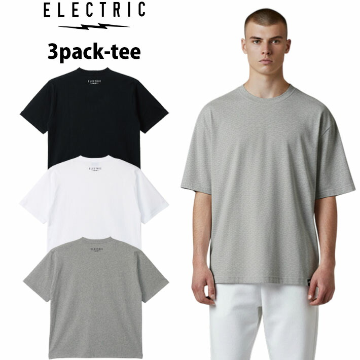 26 メンズ 半袖 カットソー Tシャツ [E26ST14] ELECTRIC 3PACK S／S TEE エレクトリック 同サイズ お得な3枚セット 日本正規品 【即】[メール便発送商品]
