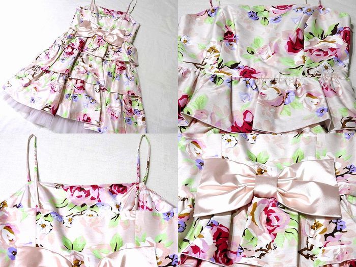 即納特典付き 未使用品 9 ジーザスディアマンテ サイズ42 ワンピース Jesus Diamante ローズ柄 キャミソール フレアスカート 2i 特売 Travelcalm Cl