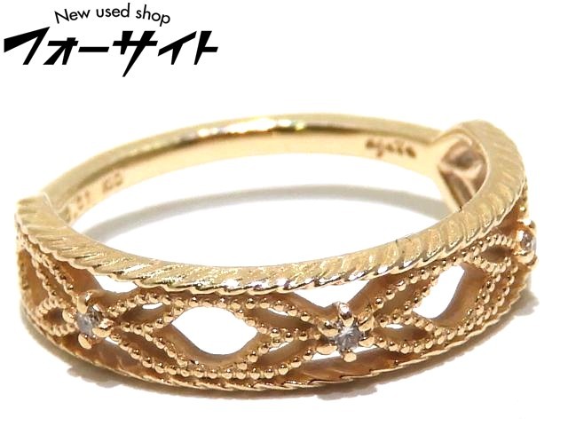 美品 アガット 3 透かし ピンキーリング K10 ゴールド ダイヤモンド 0 01ct 指輪 リング Agete レディース 3c 商品金額 消費税 その他の銀行は取り扱っ Painandsleepcenter Com