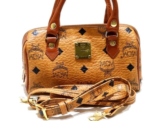 数量は多 MCM ミニ 2WAY ハンドバッグ ショルダーストラップ ブラウン オンラインストア通販店 MCM(エムシーエム) 2WAYハンドバッグ/ショルダー/ロゴ総柄/ヴィンテージ ハンドバッグ