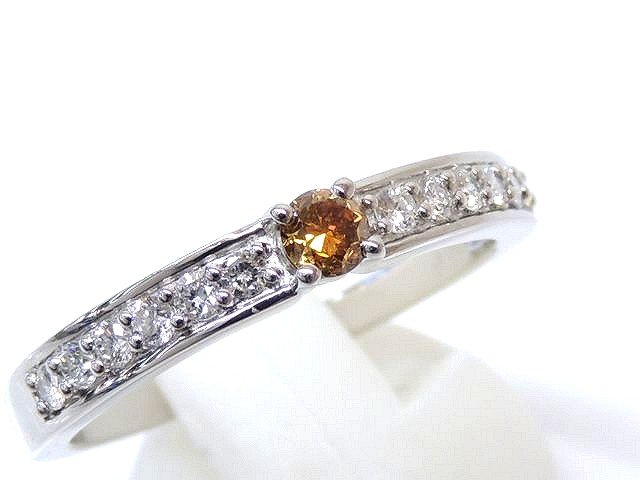 GSTV購入品 美品 Pt950 プラチナ リング ■ 20号 イエローダイヤ 0.14ct ダイヤ 0.27ct 指輪 □4J｜ブランドショップ　フォーサイト