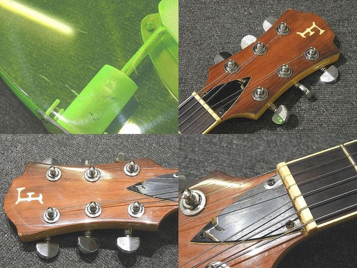 フェルナンデス hideモデル エレキギター ◇ スカルストラップ付 グリーン ゼリー クリスタル モッキンバード ▽ FERNANDES 5E