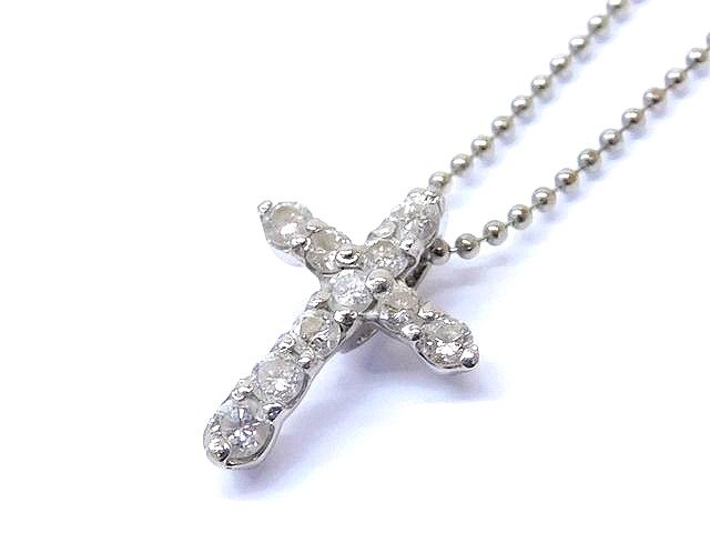 Pt900/850 プラチナ ネックレス ■ クロス デザイン ダイヤ 0.30ct 3.1g レディース アクセサリー □5K5L｜ブランドショップ　フォーサイト