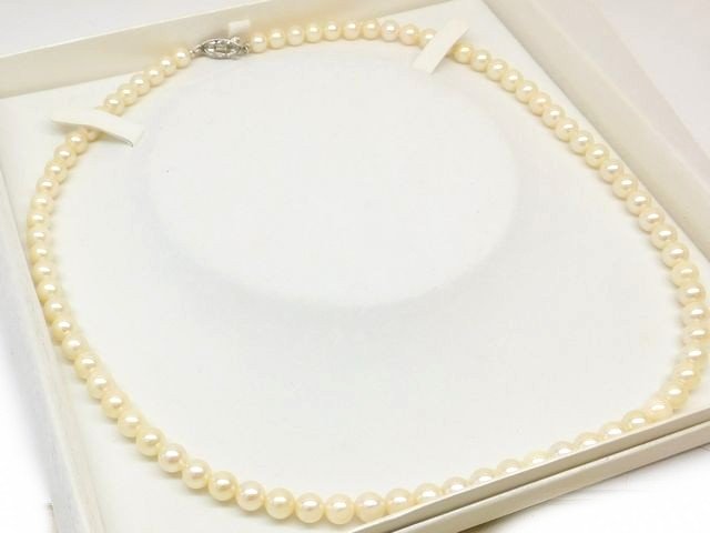 3F 28番 K14金具 パール 真珠 6.5～7.0mm ■ ネックレス 55cm ホワイトゴールド金具 レディース □6J｜ブランドショップ　フォーサイト 18,432円
