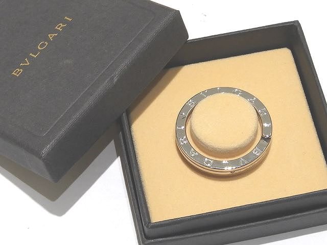 美品　ブルガリ　シルバーリング 専用ボックス付き　キーリング　チャーム　ロゴ BVLGARI - 美品 BVLGARI ブルガリ キーリング シルバー SV925