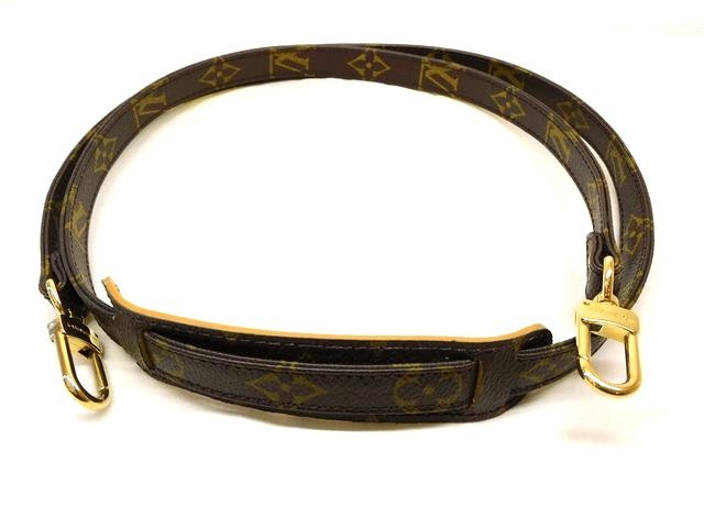 LOUIS VUITTON ストラップ ホワイト ゴールド タンブール用 モノグラム・ホワイト キャンバス ストラップ L