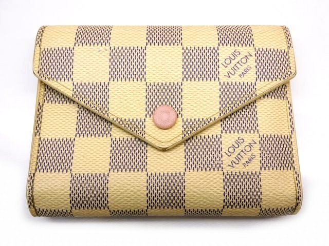楽天市場】LOUIS VUITTON ルイヴィトン ダミエ アズール 三つ折り財布