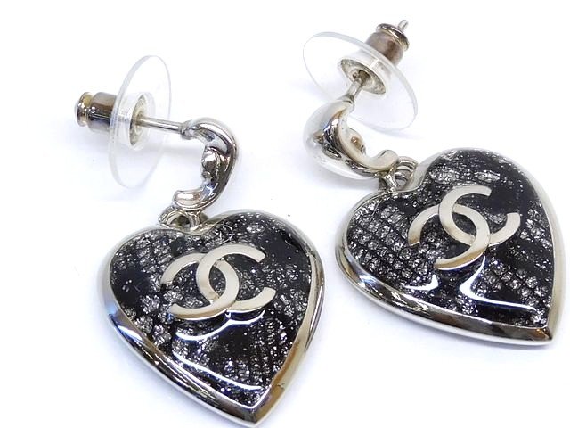楽天市場】CHANEL シャネル ピアス ココマーク ハート ブラック A22P