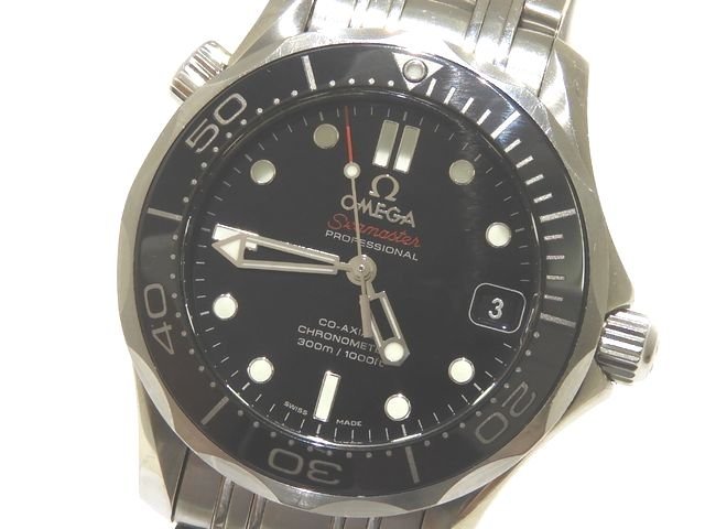 良品 OMEGA ゼロ シーマスター 労働者階級 300 コーアクシャル 自動小銃一巻き 時辰儀 デイト ☆ しろがね色SS 黒文字盤 Seamaster CO-AXIAL メンズ ▼7G