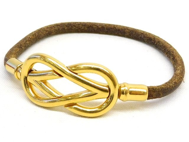 楽天市場】エルメス HERMES アタメ ブレスレット シルバー 茶 ブラウン