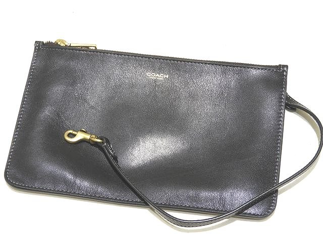 まだ美品 コーチ ジップ ポーチ CZ756 ☆ ブラック レザー メンズ レディース 兼用 クラッチバッグ ポシェット COACH 黒 ▼8D｜ブランドショップ　フォーサイト