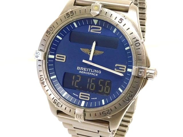 BREITLING ブライトリング エアロ間隔文字 アナデジ ■ E56060 石英 メンズ 時辰儀 ご覧なさる □8D