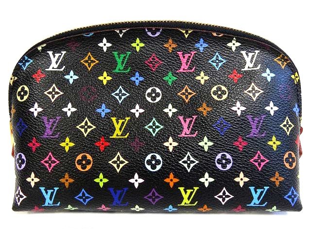 美品 ヴィトン ポシェット・コスメティック マルチ色つや ■ M47355 SR5114 モノグラム ノワール かざり付ける合切袋 小入れもの LOUIS VUITTON □8E