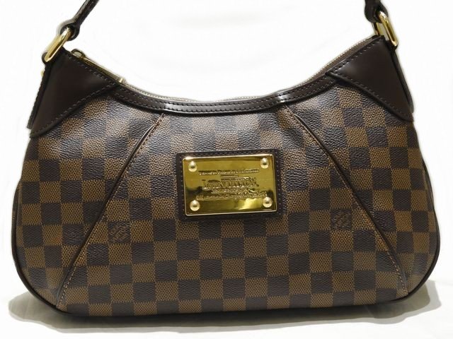 まだ美品 ヴィトン テムズPM 虚蝉ショルダーバッグ ☆ N48180 ダミエ エベヌ ゴールド金具一皿 LOUIS VUITTON AR0099 ▼8E