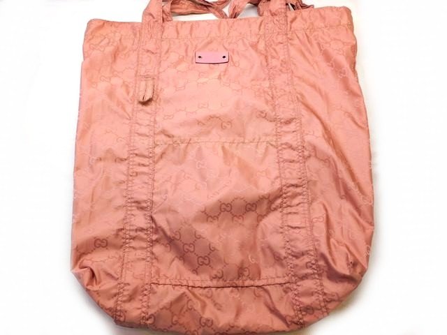 GUCCI グッチ 223669 ■ GG柄 グッチ ナイロン エコバッグ トートバッグ 熊チャーム欠品 ピンク □8F｜ブランドショップ　フォーサイト