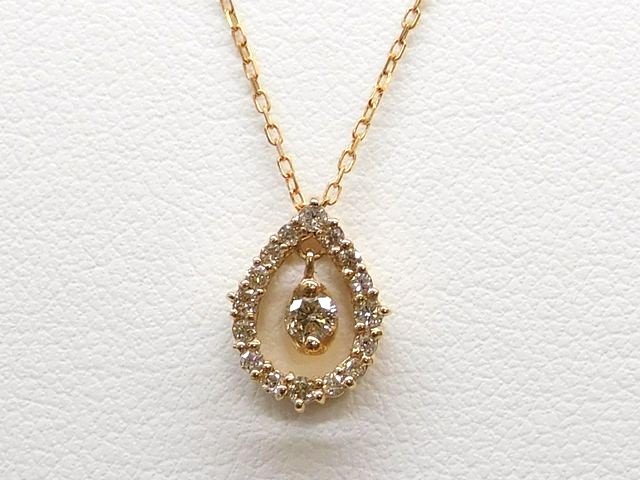 K18 ダイヤ 0.23ct ■ ピンクゴールド ネックレス 1.7g レディース ダイヤモンド □8E8F●｜ブランドショップ　フォーサイト 38,870円